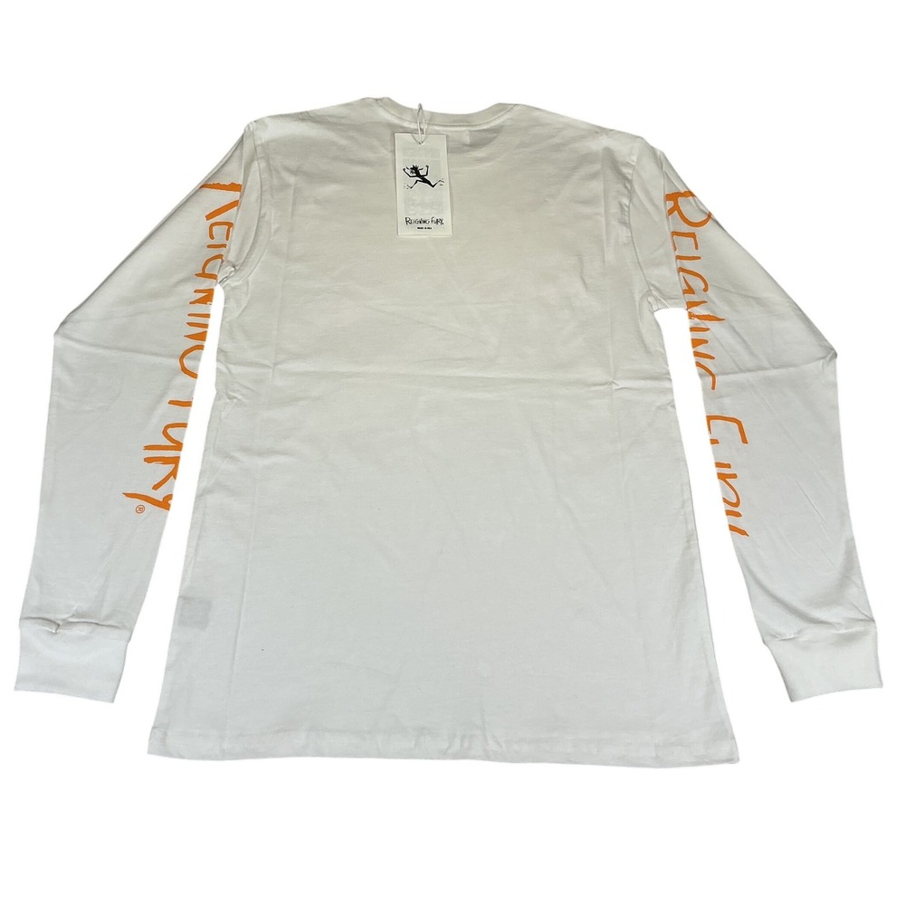 Reigning Fury Long Sleeve Graphic Shirt White USA Streetwear Size S‎